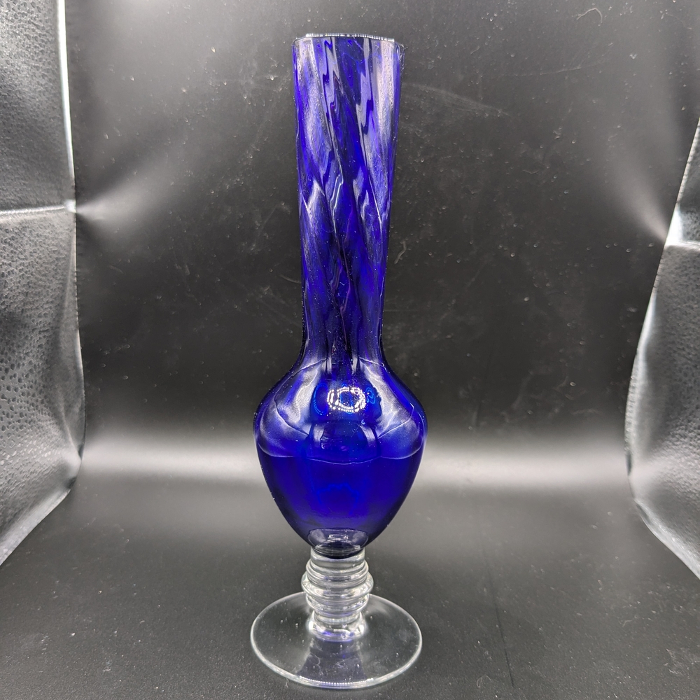 Elegant Blue Glass Vase